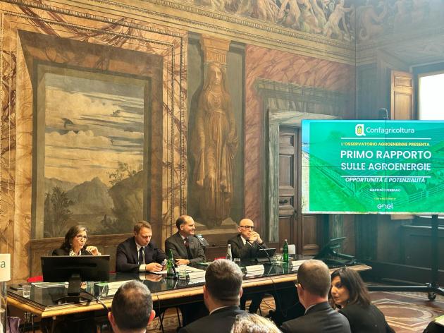 Confagricoltura ed Enel, presentato il I° rapporto dell'Osservatorio Agroenergie, l'energia rinnovabile in agricoltura sarà al 10% nel 2030.