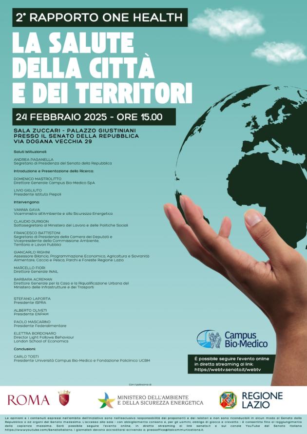 Al Senato il Campus Bio-Medico presenta il 2° Rapporto One Health “La salute della città e dei territori”