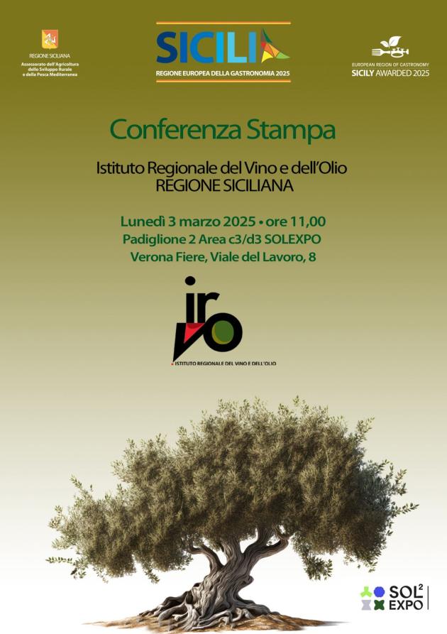 Veronafiere, il 3 marzo conferenza stampa a Sol 2025 per presentare le qualità dell’olio extravergine siciliano