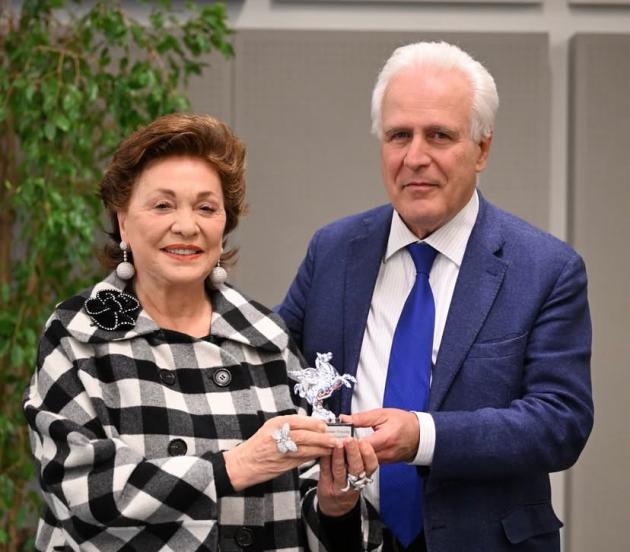Maria Manetti Shrem con Eugenio Giani