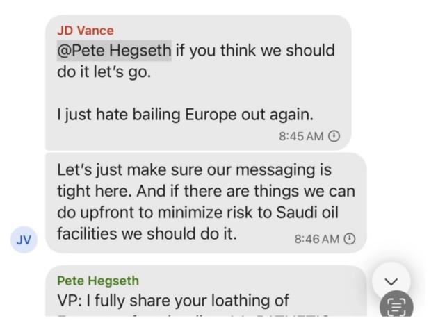 Casa Bianca, direttore di The Atlantic aggiunto "per errore" nella chat su piano di guerra Usa contro Houthi, Vance: "Odio salvare l'Ue, attaccare i ribelli significa questo"
