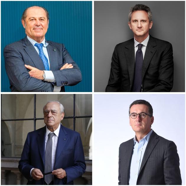 Philippe Donnet, Generali; Alberto Nagel, Mediobanca; Francesco Gaetano Caltagirone, Gruppo Caltagirone; Francesco Milleri, Delfin