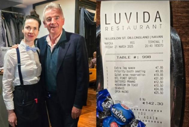 Irlanda, la "vendetta" di un ristorante contro il CEO di Ryanair O'Leary, nel conto sovrapprezzi per "spazio extra per le gambe” e "posti a sedere prioritari”