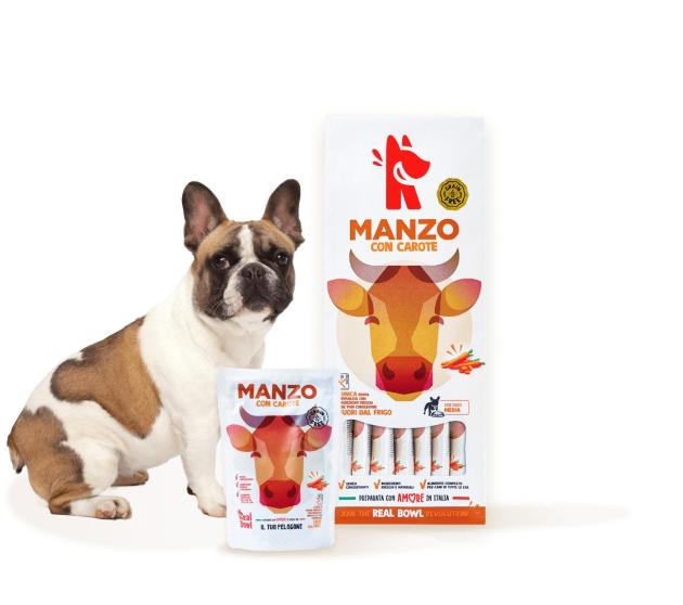 Real Bowl, dieta bilanciata studiata per il Bulldog, cibo fresco e naturale per la sua salute e il suo benessere 