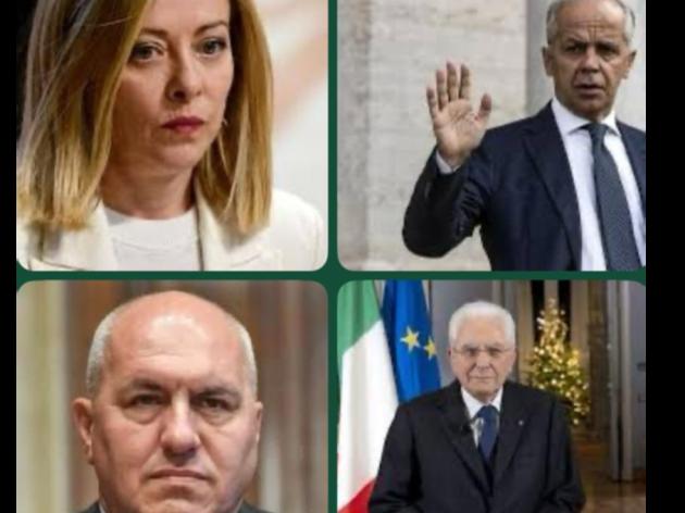 meloni crosetto Mattarella Piantedosi
