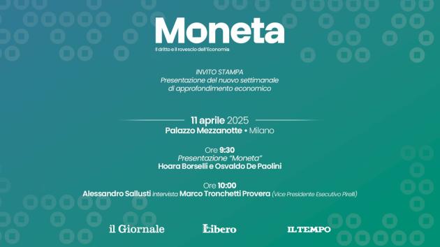 A Milano presentazione del nuovo settimanale di approfondimento economico "Moneta"