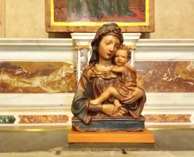 Cappella Brancacci, il restauro della Madonna col Bambino. 