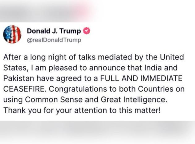 Guerra India-Pakistan, annunciato cessate il fuoco immediato, Trump: “Stati Uniti mediatori per tregua piena, prevalso buon senso e intelligenza”