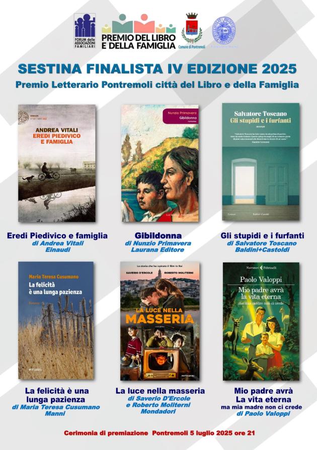 Libri, Svelata la sestina finalista del Premio “Pontremoli – Città del Libro e della Famiglia”