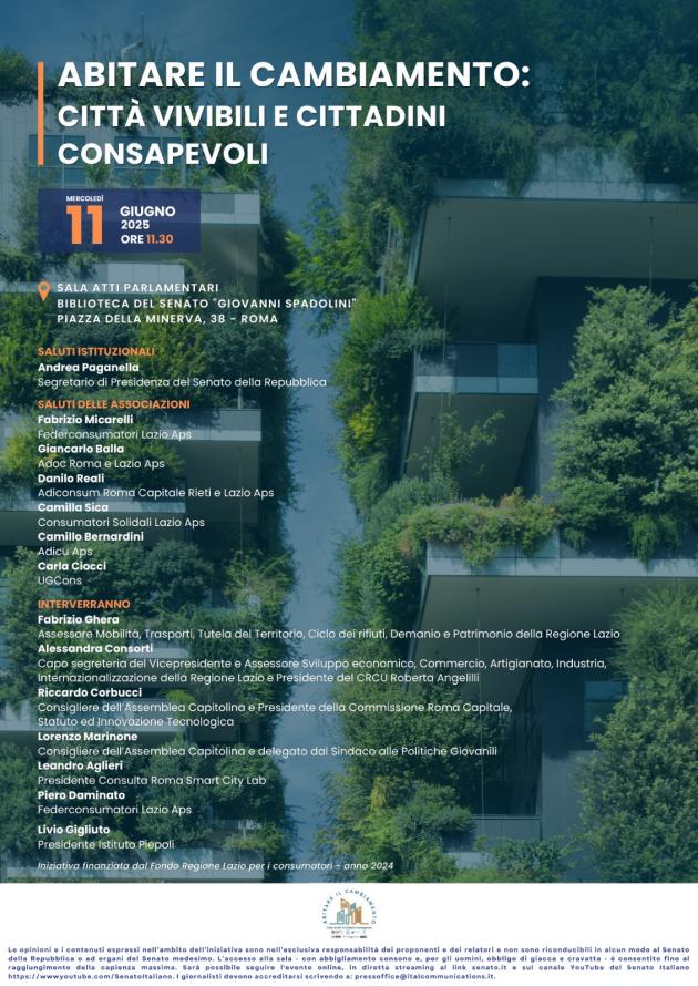 Al Senato presentazione ricerca Istituto Piepoli “Lazio 2025 tra smart city e vivibilità”