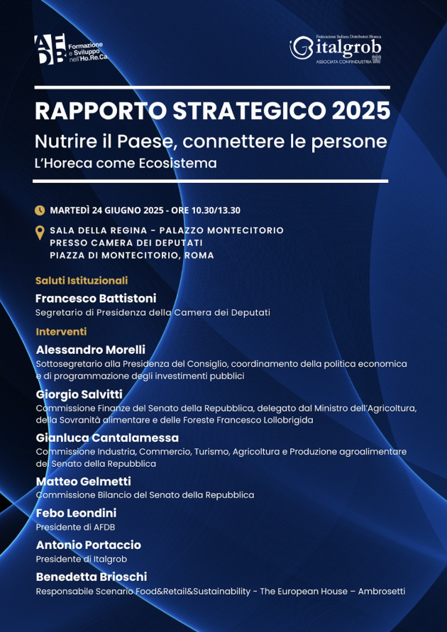 Presentazione “Rapporto Strategico 2025. Nutrire il Paese, connettere le persone. L’Ho.Re.Ca. come ecosistema”