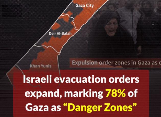 Gaza, il 78% della Striscia è "zona pericolosa" dopo gli ordini di sfollamento di massa dell'Idf - il REPORT di Sanad Agency