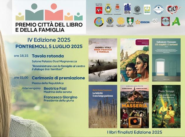 Domani a Pontremoli la cerimonia conclusiva del Premio “Città del Libro e della Famiglia” giunto alla IV edizione
