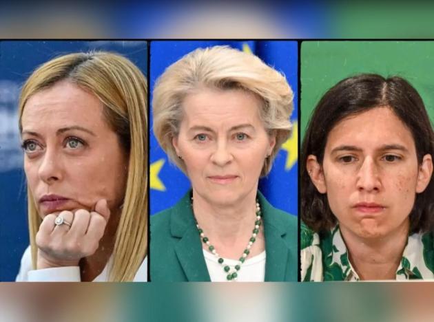 Ursula, Giorgia e Elly, le 3 sorelle Voltabandiera dell’Europa: Meloni e Schlein unite per difendere von der Leyen sulla sfiducia