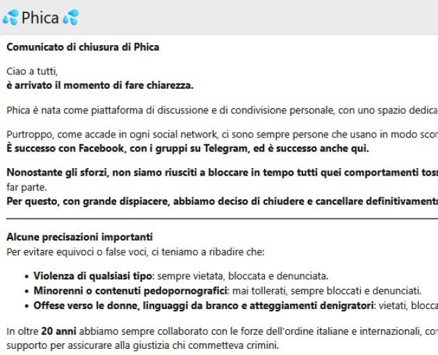 Dopo “Mia moglie” chiude il forum "Phica”, foto rubate anche di politiche come Meloni e Schlein e “insulti sessisti”