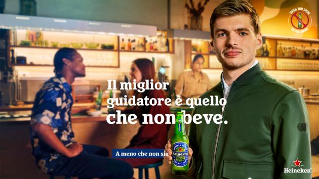 Heineken, Global Partner del GP di Monza 2025, rilancia la campagna “When You Drive, Never Drink” con Max Verstappen e la birra 0.0