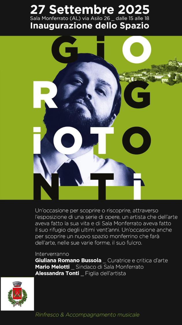 Sala Monferrato inaugura lo “Spazio Giorgio Tonti”, nuovo centro dedicato all’arte contemporanea