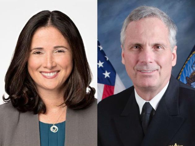 Barbara Borgonovi, presidente Naval Power di Raytheon e Ammiraglio James Syring, CEO di Avio USA