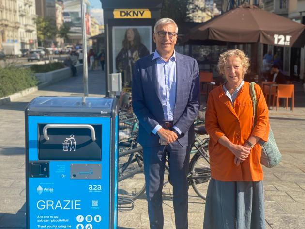 Amsa (A2A), presentati a Milano 60 nuovi cestoni compattanti smart bin in Corso Buenos Aires e Corso Garibaldi
