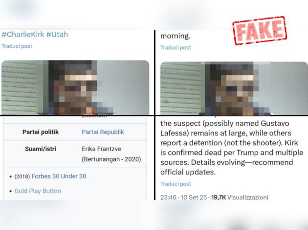 "Il nome dell'attentatore di Charlie Kirk è Gustavo Lafessa", la bufala nata da un gioco di parole, ripresa da Grok e Wikipedia
