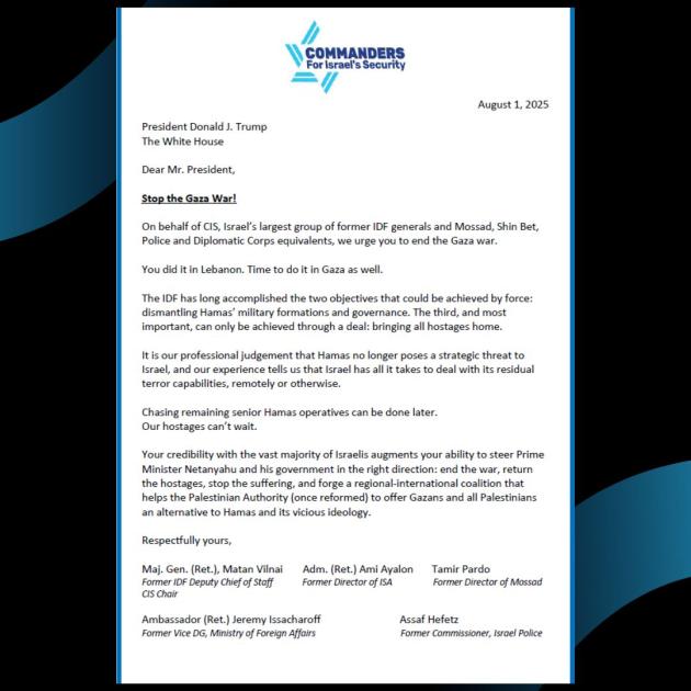 Gaza, appello di oltre 600 tra ex capi Idf, Mossad e Shin Bet a Trump: “Convinca Netanyahu a porre fine a guerra, Hamas non è un problema”