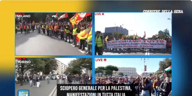 Sciopero generale, 100 cortei in tutta Italia, in 100mila a Milano e Firenze, Landini: "Fieri delle piazze piene" - DIRETTA