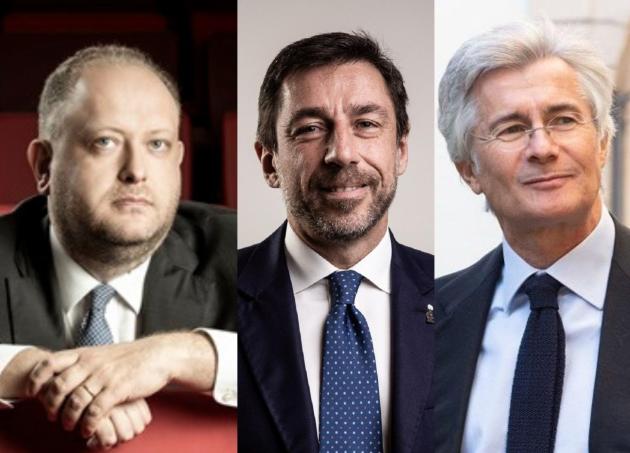 A sinistra Pierluigi Giverso (Anima), al centro Alessandro Varaldo (Aletti), a destra Saverio Perissinotto (Eurizon)