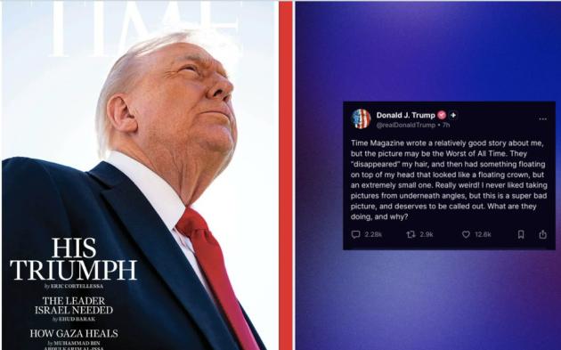 Usa, Trump in copertina sul Time dopo firma su “piano di pace”, ma tycoon attacca rivista: “Foto orribile, sono senza capelli” 