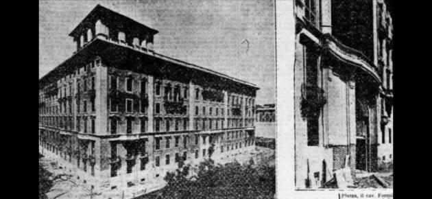 L'entrata principale  del magnifico palazzo umbertino di Via Giovanni Nicotera 29 