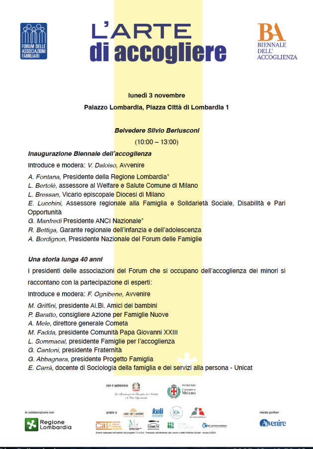 Al via il Convegno Nazionale “BIENNALE DELL’ACCOGLIENZA. L’arte di accogliere”