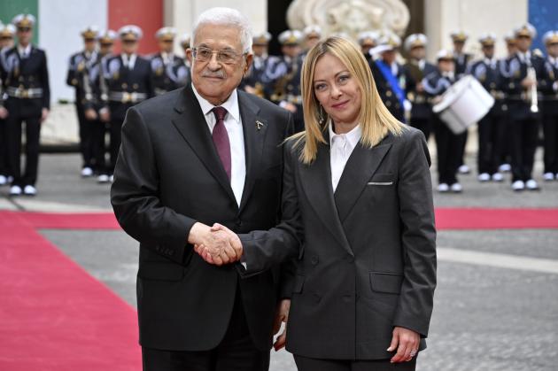 Incontro Abu Mazen (Mahmoud Abbas) - Meloni, presidente Anp: "L'Italia riconosca la Palestina e soluzione 2 Stati negata da Israele"