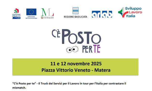 Sviluppo Lavoro Italia a Matera con la campagna “C’è Posto per Te”