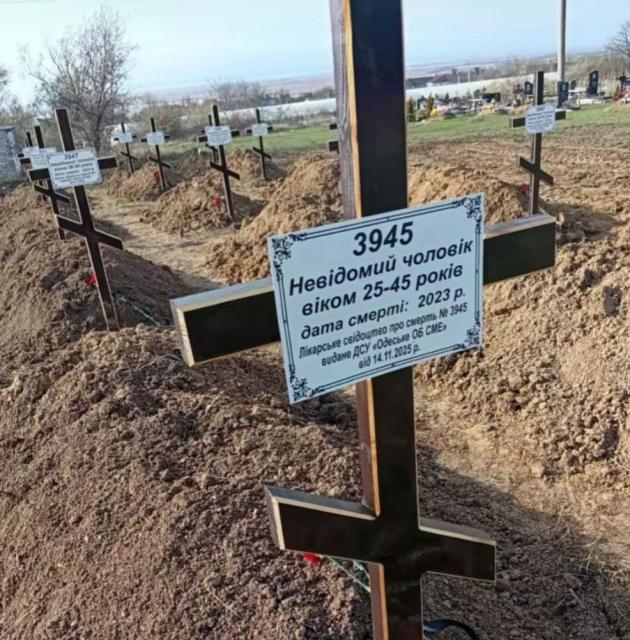 Tombe soldati ucraini senza nome