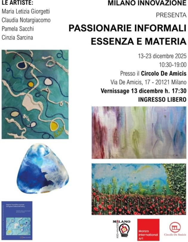 Le “Passionarie Informali” in mostra al Circolo De Amicis: arte, cultura e libri  nel centro di Milano