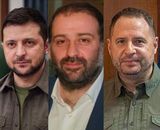 Zelensky, Mindich e Yermak, fonte: imagoeconomica