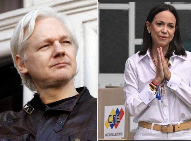 Julian Assange contro Mar&iacute;a Corina Machado, la denuncia al Comitato Nobel: "Il Premio per la Pace trasformato in strumento di guerra"