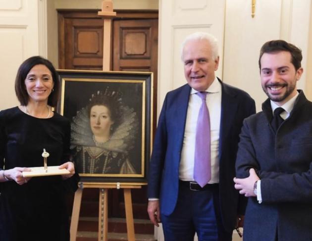 Il presidente della Regione Toscana Eugenio Giani, l&rsquo;assessora regionale alla cultura Cristina Manetti e il direttore del Museo de&rsquo; Medici Samuele Lastrucci