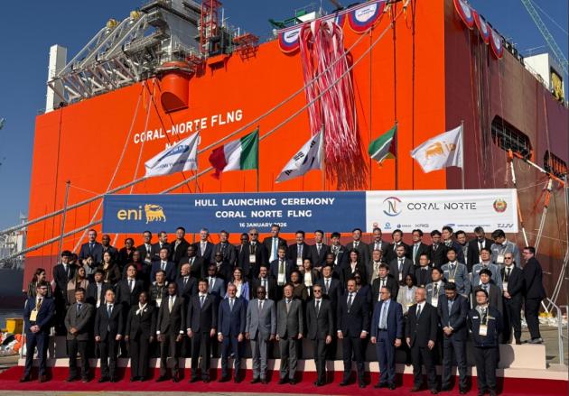 Eni, Varato in Corea del Sud lo scafo di Coral North FLNG, secondo impianto galleggiante GNL del Mozambico da 3,6 MTPA operativo entro il 2028
