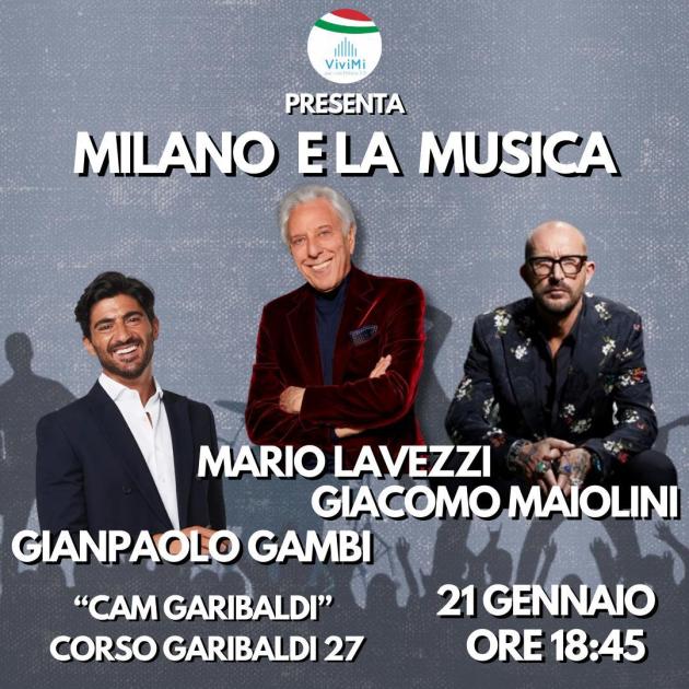 Il 21 gennaio ViviMi presenta al CAM Garibaldi di Milano una serata dedicata a 'Milano e la musica', con un omaggio a Ornella Vanoni