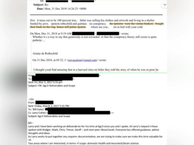 Epstein Files, rivelate mail tra Rothschild e Jeffrey su rifugio Hitler a Vienna, nel 2017 scambio con Bill Gates su &ldquo;simulazioni di pandemia&rdquo;