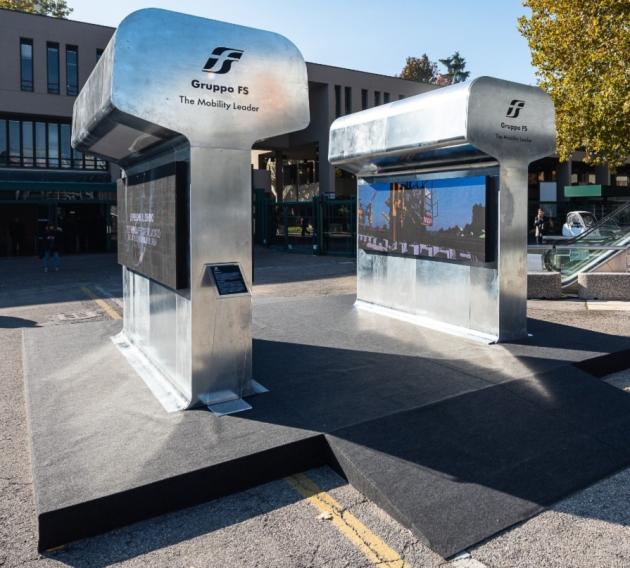 Gruppo FS, installato &ldquo;Pensiero Binario&rdquo; a Cortina d&rsquo;Ampezzo; l&rsquo;opera di Iacchetti e Madonini rimarr&agrave; esposta dal 6 al 22 febbraio