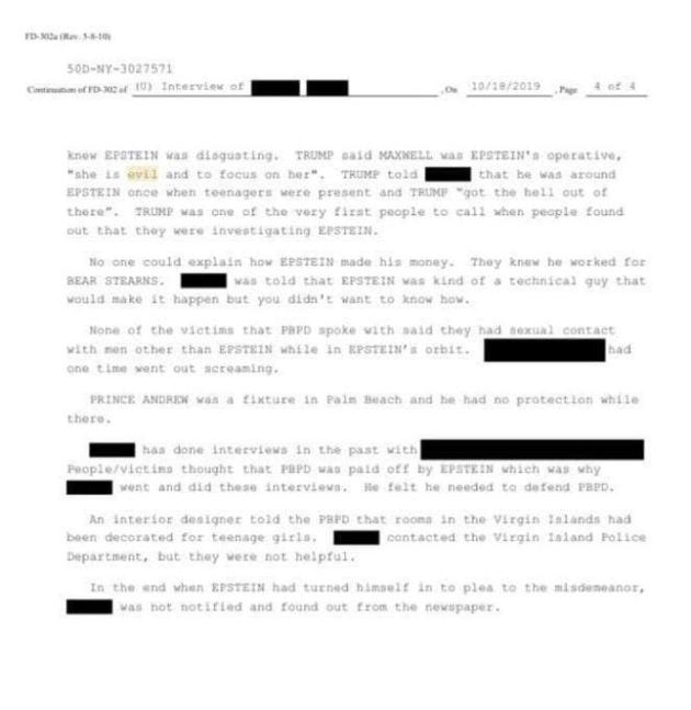 Epstein Files, Trump nel 2006 a ex capo polizia Palm Beach Reiter: &ldquo;Grazie che lo state fermando, tutti sanno cosa fa&rdquo; &ndash; VERBALE FBI 2018