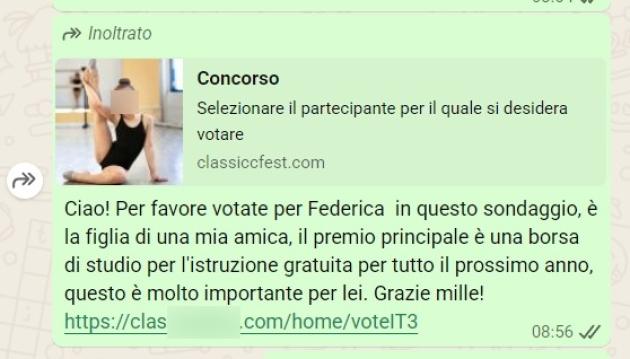 Truffa della ballerina su WhatsApp: "Potresti votare per mia nipote Federica?", rischio clonazione account per altri raggiri