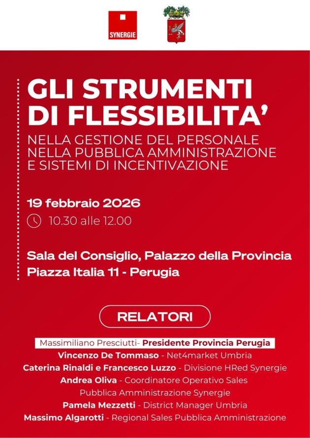 Synergie presenta &ldquo;Gli strumenti di flessibilit&agrave; nella gestione del personale nella pubblica amministrazione e sistemi di incentivazione&rdquo;