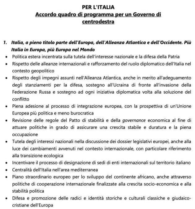 Elezioni 2022, centrodestra trova l'accordo sul programma in 15 punti: dalla flat tax al Ponte sullo stretto