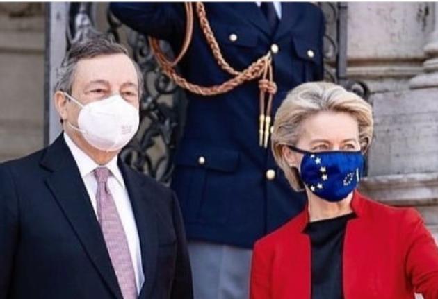 Draghi riceve Von der Leyen: al via l'incontro a Cinecittà