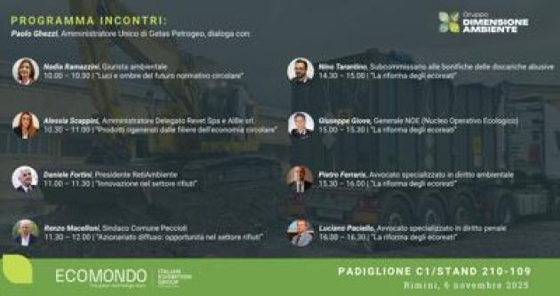 Sostenibilità, Dimensione Ambiente a Ecomondo con i dialoghi sull’economia circolare