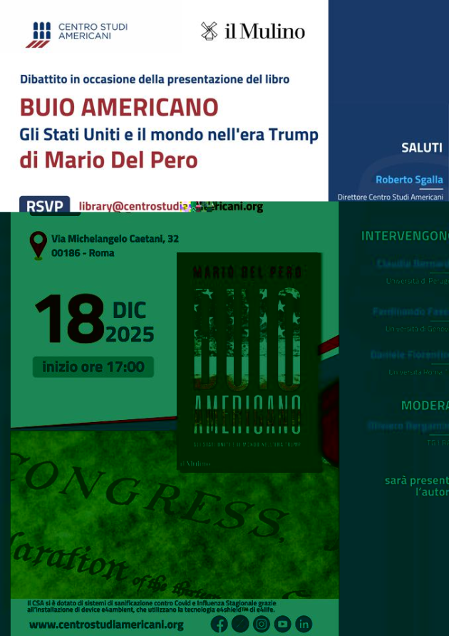 Presentazione a Roma del libro 'Buio Americano' di Mario Del Pero