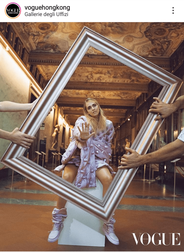 Chiara Ferragni posa agli Uffizi: l'influencer diventa un'opera d'arte per la copertina di Vogue Hong Kong. FOTO