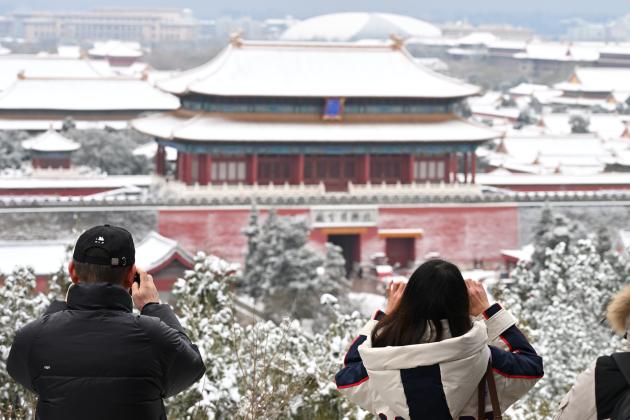 Cina: panorama innevato a Pechino (1)